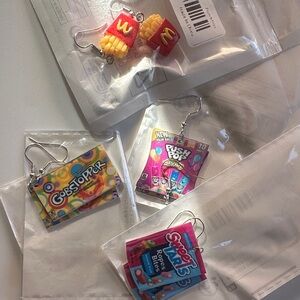 NEW Colorful Fast Food and Candy Earrings Bundle